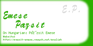 emese pazsit business card